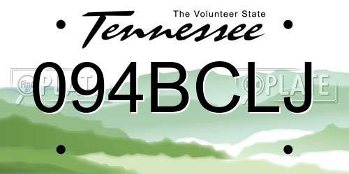094BCLJ Tennessee License Plate