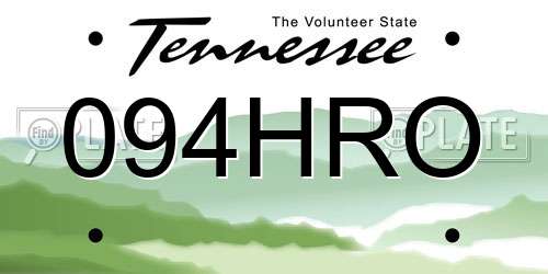 094HRO Tennessee License Plate