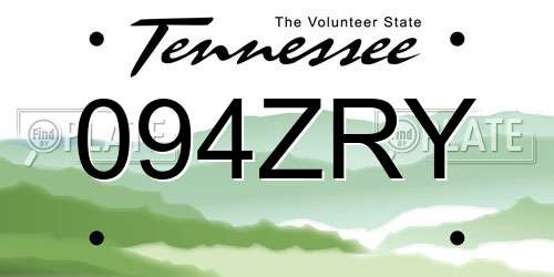 094ZRY Tennessee License Plate