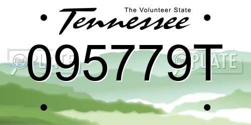 095779T Tennessee License Plate