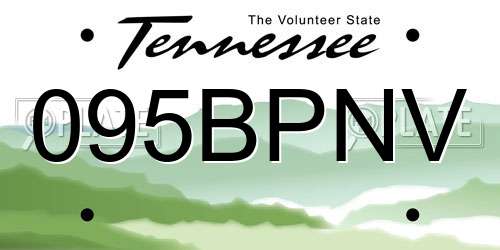 095BPNV Tennessee License Plate