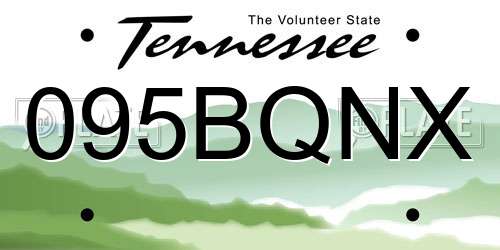 095BQNX Tennessee License Plate