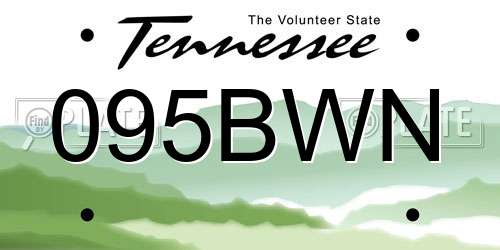095BWN Tennessee License Plate