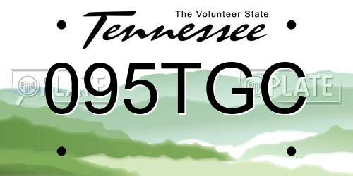 095TGC Tennessee License Plate