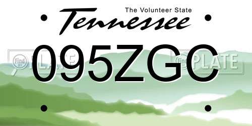 095ZGC Tennessee License Plate