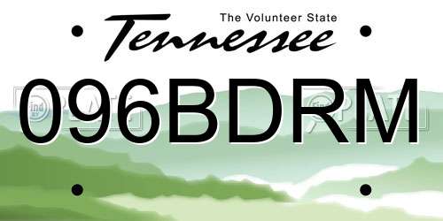 096BDRM Tennessee License Plate