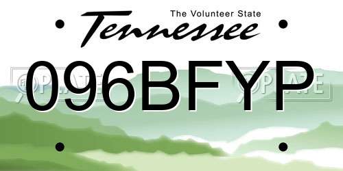 096BFYP Tennessee License Plate