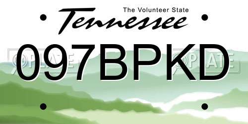 097BPKD Tennessee License Plate