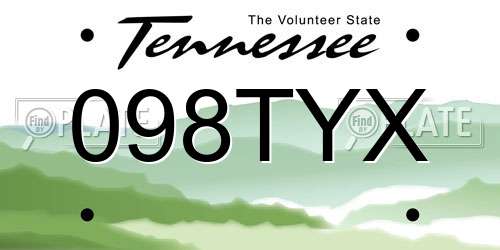 098TYX Tennessee License Plate