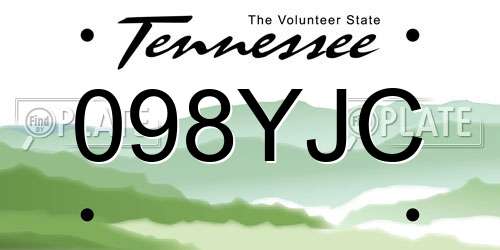098YJC Tennessee License Plate