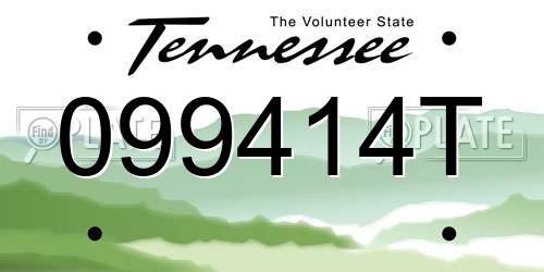 099414T Tennessee License Plate