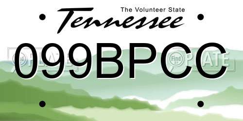 099BPCC Tennessee License Plate
