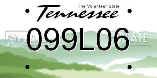 099L06 Tennessee License Plate