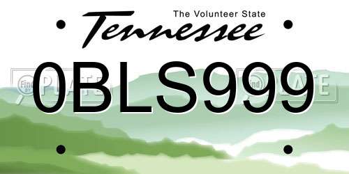 0BLS999 Tennessee License Plate