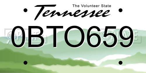 0BTO659 Tennessee License Plate