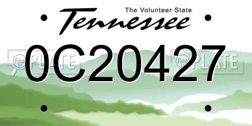0C20427 Tennessee License Plate