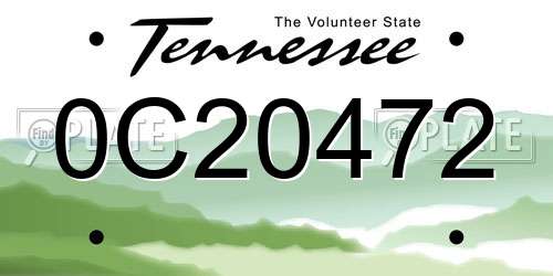 0C20472 Tennessee License Plate