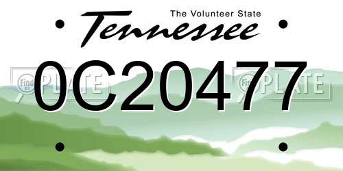 0C20477 Tennessee License Plate