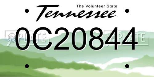 0C20844 Tennessee License Plate