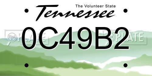 0C49B2 Tennessee License Plate