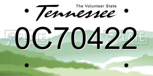 0C70422 Tennessee License Plate