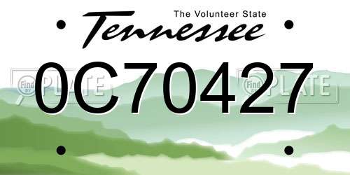 0C70427 Tennessee License Plate