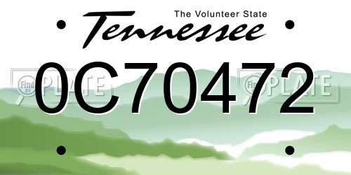 0C70472 Tennessee License Plate