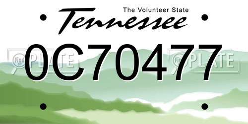 0C70477 Tennessee License Plate