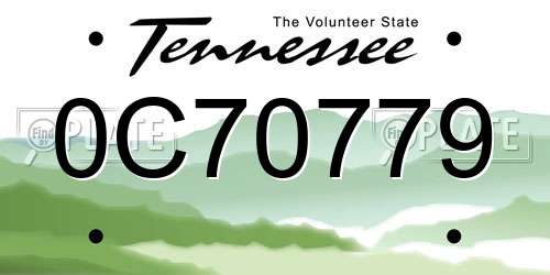 0C70779 Tennessee License Plate