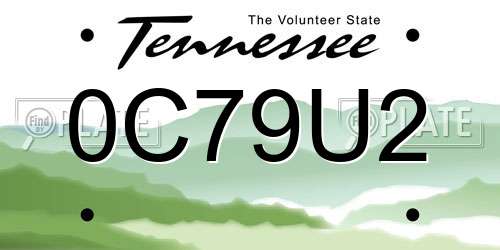 0C79U2 Tennessee License Plate
