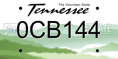 0CB144 Tennessee License Plate