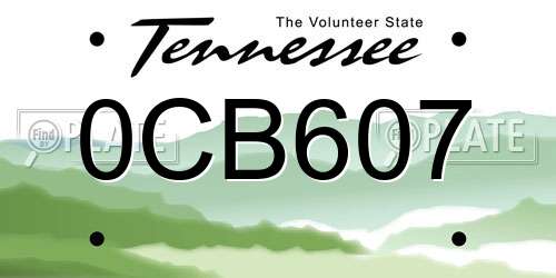 0CB607 Tennessee License Plate