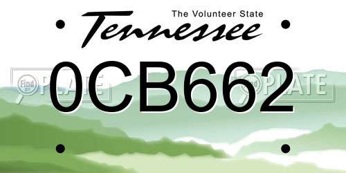 0CB662 Tennessee License Plate