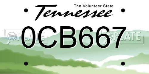 0CB667 Tennessee License Plate