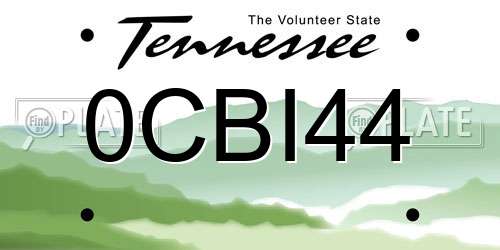0CBI44 Tennessee License Plate
