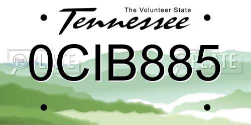 0CIB885 Tennessee License Plate