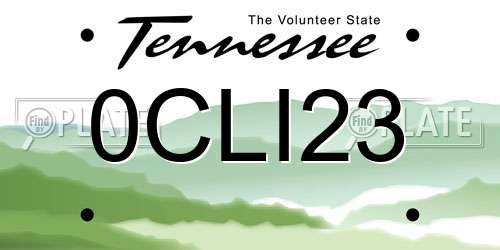 0CLI23 Tennessee License Plate