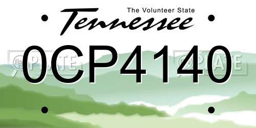0CP4140 Tennessee License Plate