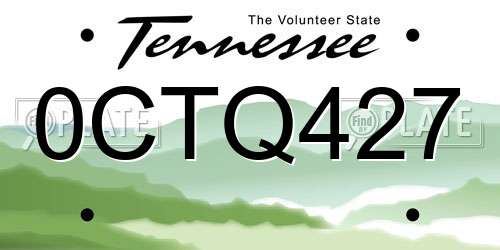 0CTQ427 Tennessee License Plate
