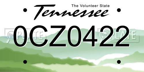 0CZ0422 Tennessee License Plate