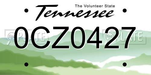 0CZ0427 Tennessee License Plate