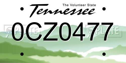 0CZ0477 Tennessee License Plate