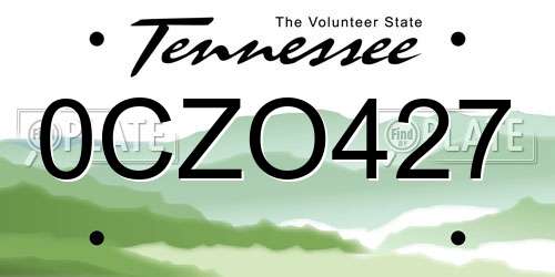 0CZO427 Tennessee License Plate