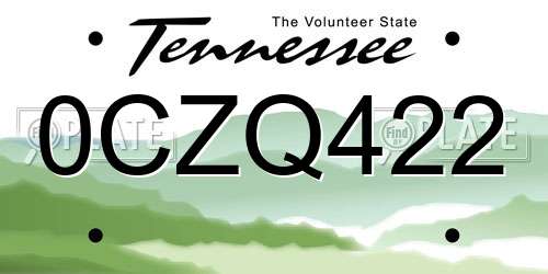 0CZQ422 Tennessee License Plate