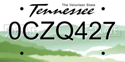 0CZQ427 Tennessee License Plate