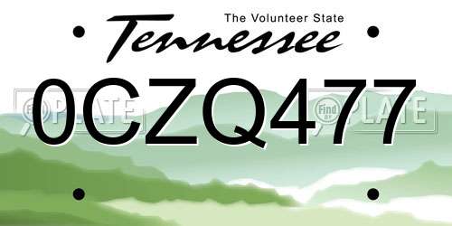 0CZQ477 Tennessee License Plate