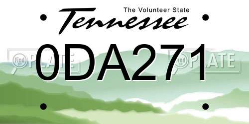 0DA271 Tennessee License Plate