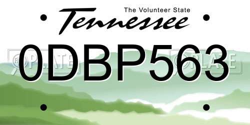 0DBP563 Tennessee License Plate