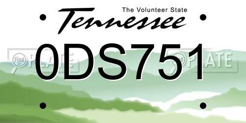 0DS751 Tennessee License Plate