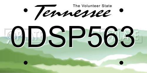 0DSP563 Tennessee License Plate